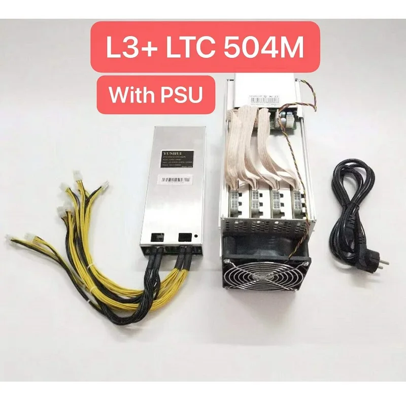 

Free Ship Asic Miner Used Bitmain Antminer L3+ 504MH with PSU Litecoin Mining Machine LTC Antminer