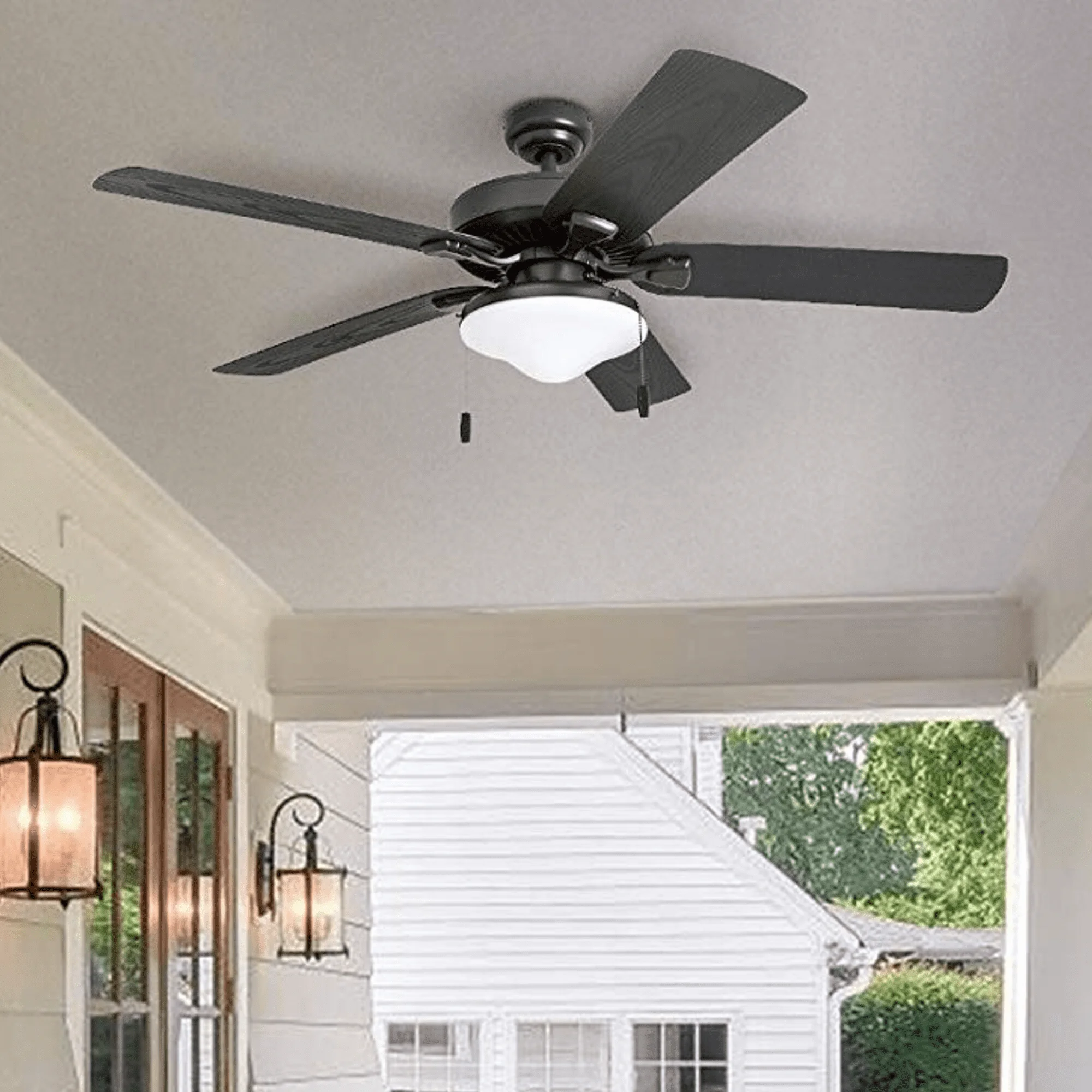 52" Bronze Indoor/Outdoor Ceiling Fan with 5 Blades, Light Kit, Pull Chains & Reverse Airflow
52" Bronze Indoor/Outdoor Ceiling Fan with 5 Blades, Light Kit, Pull Chains & Reverse Airflow