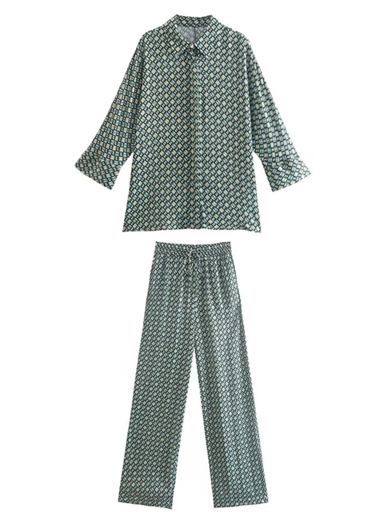 Women 2 Two Piece Set Straight Shirt Tops And Wide Leg Pant Suits Sets 2022 Spring Autumn New Fashion Print Loose Casual Outfits
Women 2 Two Piece Set Straight Shirt Tops And Wide Leg Pant Suits Sets 2022 Spring Autumn New Fashion Print Loose Casual Outfits