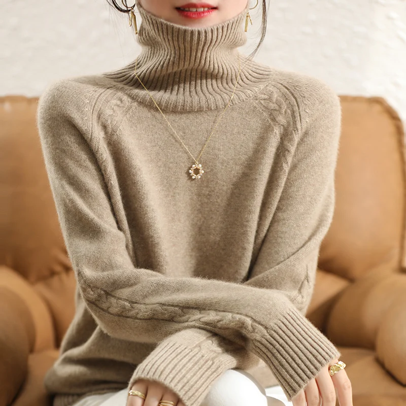 2023 100% Pure Australian Wool Knitted Pullovers Women Jumpers Soft&Warm Long Turtleneck Sweaters for Female Winter Clothes
2023 100% Pure Australian Wool Knitted Pullovers Women Jumpers Soft&Warm Long Turtleneck Sweaters for Female Winter Clothes