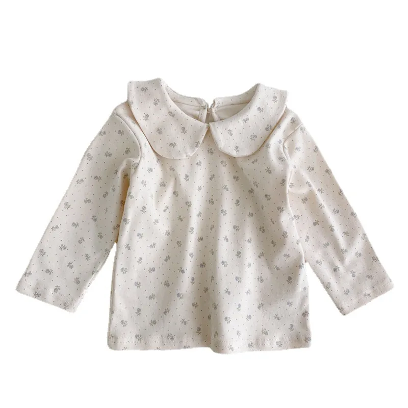 Spring And Autumn baby bottoming shirt cotton T-shirt long-sleeved lapel plaid small floral cute baby girl top
Spring And Autumn baby bottoming shirt cotton T-shirt long-sleeved lapel plaid small floral cute baby girl top