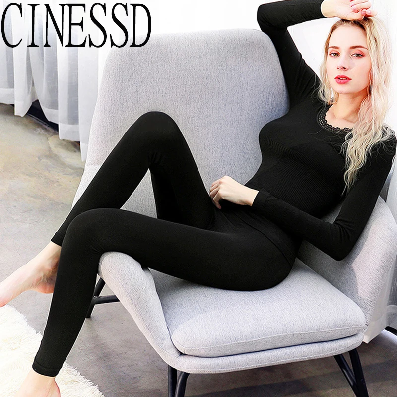 Women Thermal Underwear Set Winter Clothing Warm Suit Lace Print Undershirt Long Sleeve Top Leggings Two Piece Sets Lingerie Set
Women Thermal Underwear Set Winter Clothing Warm Suit Lace Print Undershirt Long Sleeve Top Leggings Two Piece Sets Lingerie Set