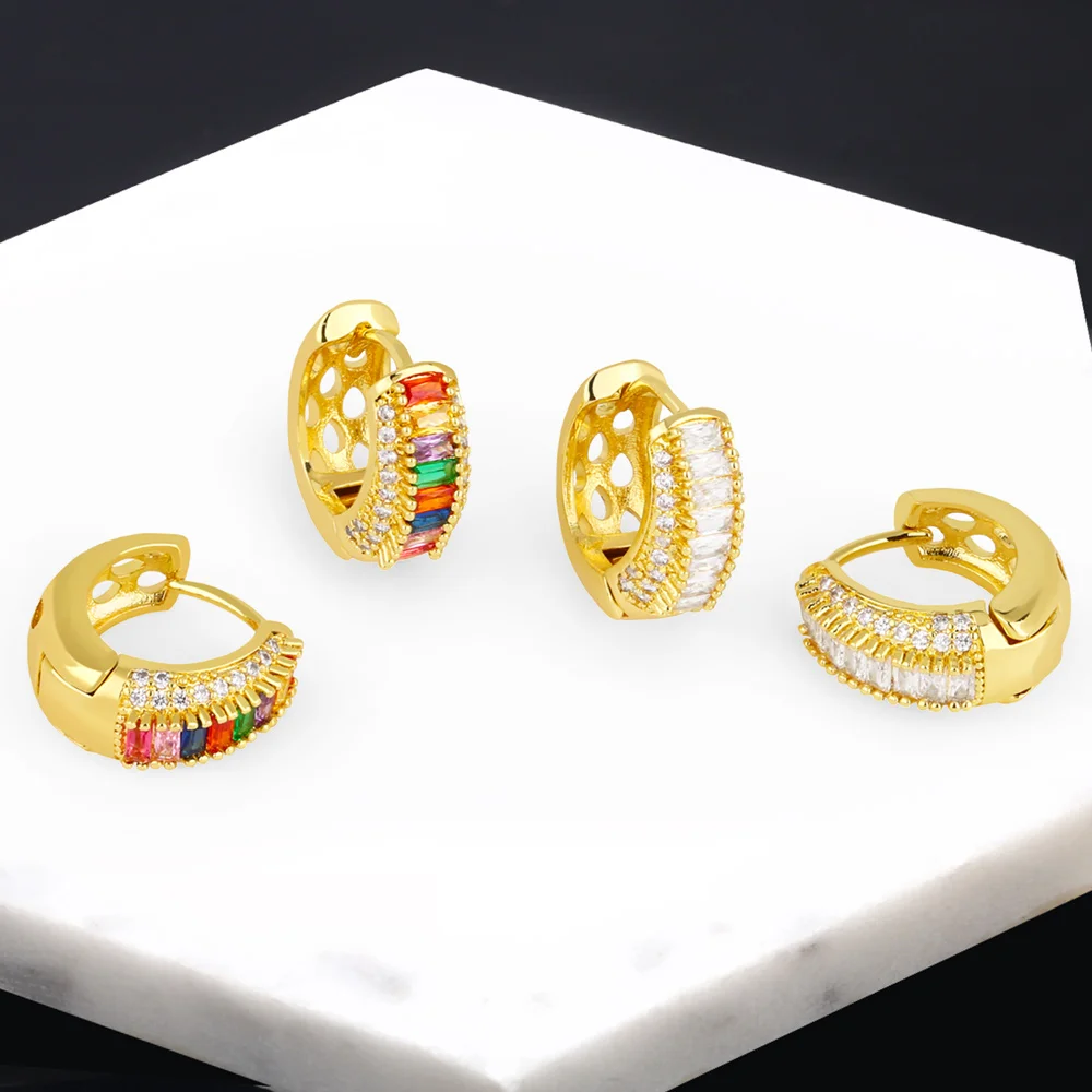 FLOLA Mini Multicolor Crystal Hoop Earrings for Women Copper Gold Plated Huggie Earrings Rainbow Jewelry Gifts ersa270
FLOLA Mini Multicolor Crystal Hoop Earrings for Women Copper Gold Plated Huggie Earrings Rainbow Jewelry Gifts ersa270