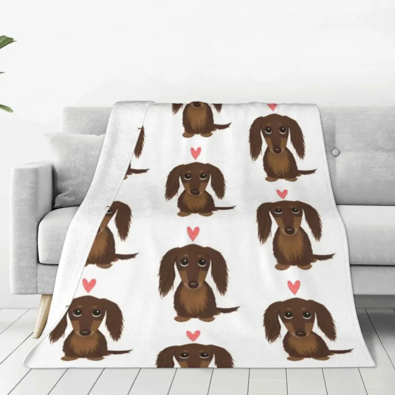 Longhaired Chocolate Dachshund Blankets Fleece Decoration Pets Animal Lightweight Throw Blanket For Bedding Outdoor Rug Piece
Longhaired Chocolate Dachshund Blankets Fleece Decoration Pets Animal Lightweight Throw Blanket For Bedding Outdoor Rug Piece