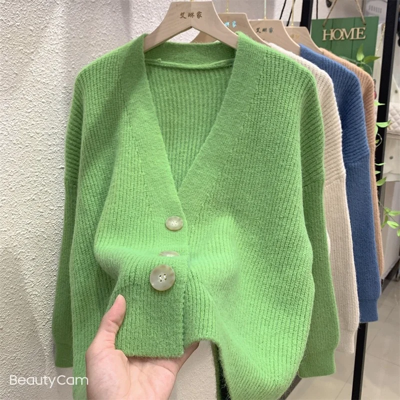 Spring AutumnLoose Single-breasted Casaco Feminino Pull Femme Sweater Women Autumn V-neck Knitted Cardigan Women
Spring AutumnLoose Single-breasted Casaco Feminino Pull Femme Sweater Women Autumn V-neck Knitted Cardigan Women