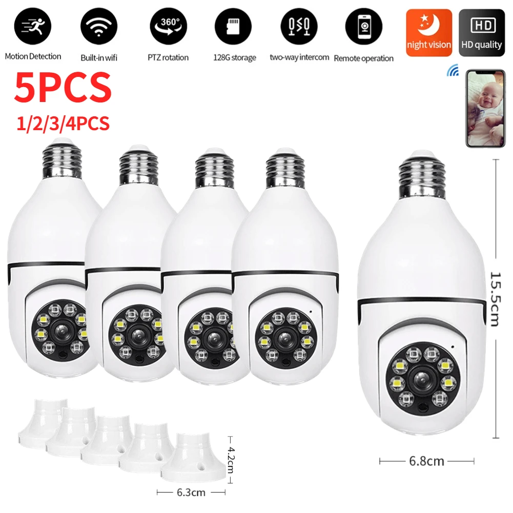 2MP HD Wifi Bulb Surveillance Camera 360° Night Vision Automatic Human Tracking Video Security Monitor for Home Security Cameras
2MP HD Wifi Bulb Surveillance Camera 360° Night Vision Automatic Human Tracking Video Security Monitor for Home Security Cameras