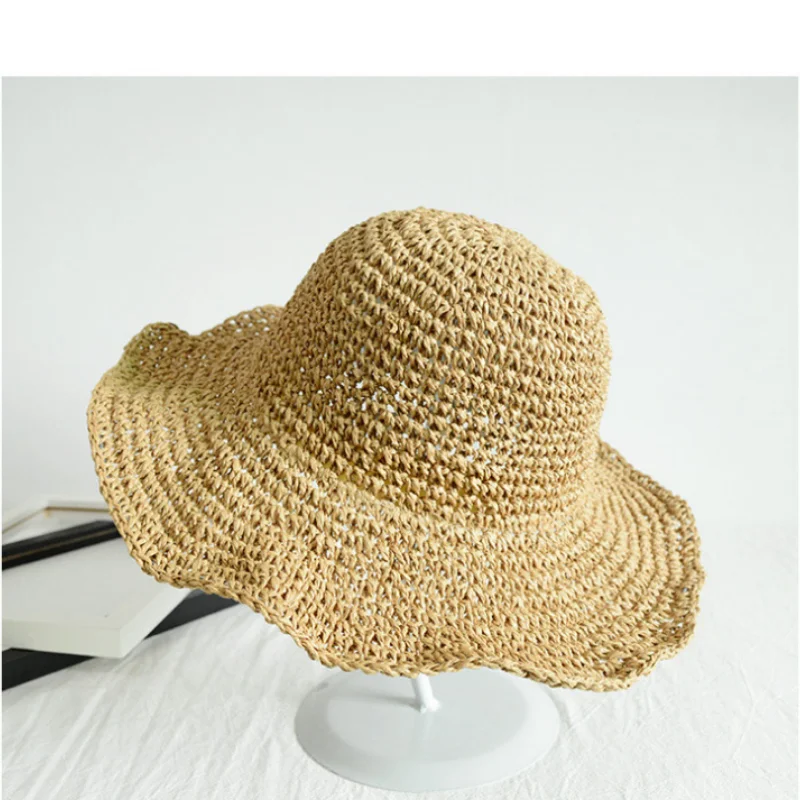 2022 летняя Складная соломенная шляпа Женская прогулочная Солнцезащитная от