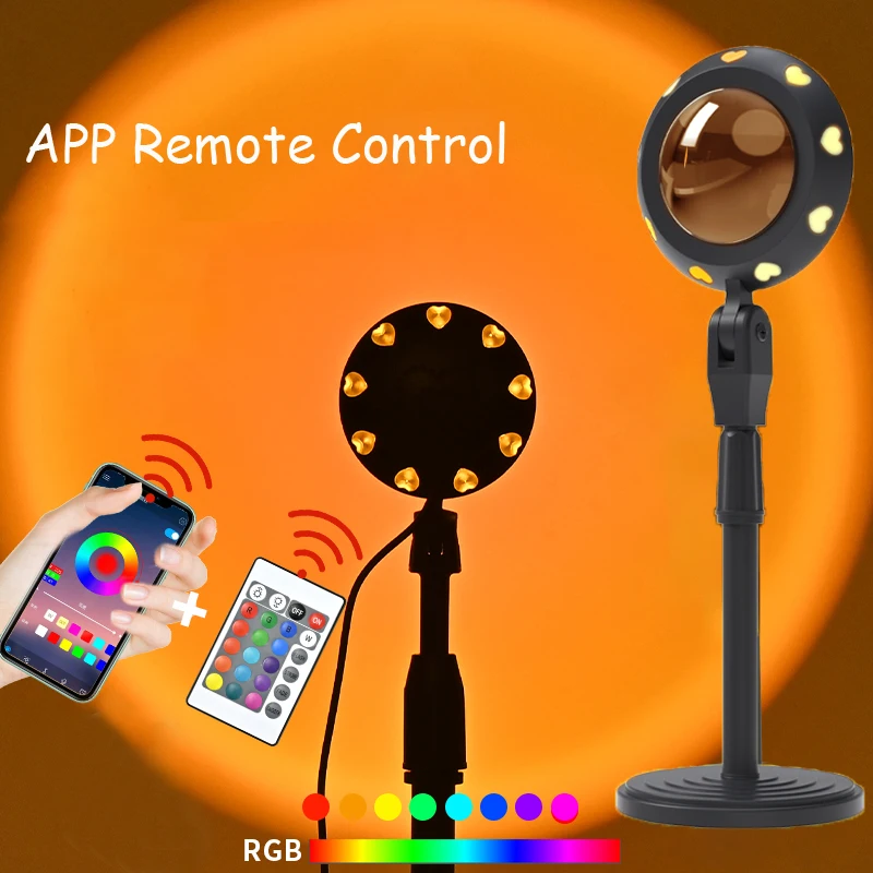 Smart Sunset Projection Lamp APP Remote Sunset Projector Night Light RGB LED Lights for Room Decoration Photography INS Video
Smart Sunset Projection Lamp APP Remote Sunset Projector Night Light RGB LED Lights for Room Decoration Photography INS Video