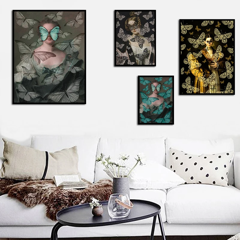 

Butterfly Goddess Surrealism Picture Poster Prints Fashion Creativity Painting Wall Art Canvas Living Room Home Decoration