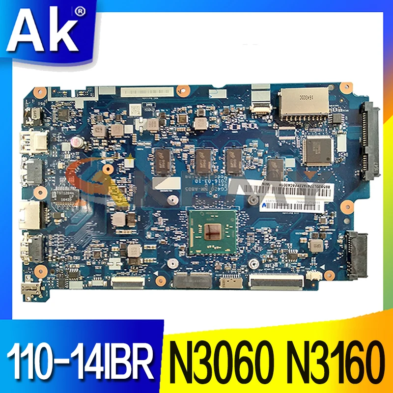 CG420 NM-A805 материнская плата для ноутбука Lenovo 110-14IBR материнская плата CPU N3060 N3160 2 ГБ 4 ГБ RAM
CG420 NM-A805 материнская плата для ноутбука Lenovo 110-14IBR материнская плата CPU N3060 N3160 2 ГБ 4 ГБ RAM