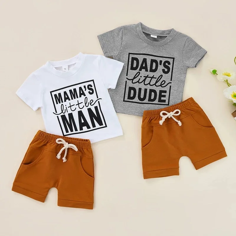 2-Piece Casual Baby Boy Summer Clothing Set Lettering Short Sleeve T-Shirt + Stretch Solid Shorts Boys' Kids Boys' T-Shirts
2-Piece Casual Baby Boy Summer Clothing Set Lettering Short Sleeve T-Shirt + Stretch Solid Shorts Boys' Kids Boys' T-Shirts