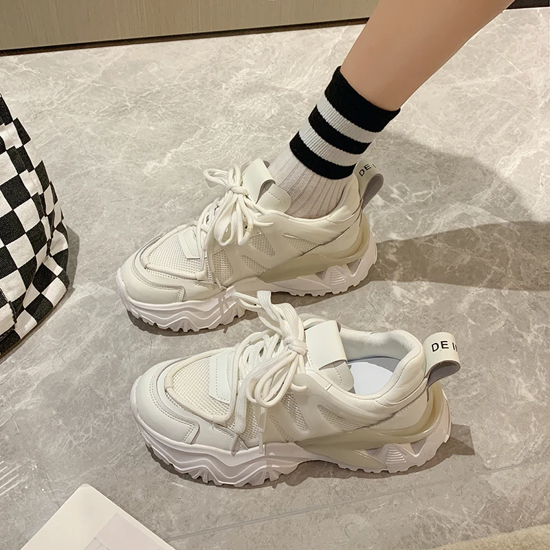 Thick Sole Sneakers Women's Breathable Mesh Casual Shoes Tennis Women's Vulcanized Shoes Lace Up Women's Sneakers 2022 New
Thick Sole Sneakers Women's Breathable Mesh Casual Shoes Tennis Women's Vulcanized Shoes Lace Up Women's Sneakers 2022 New