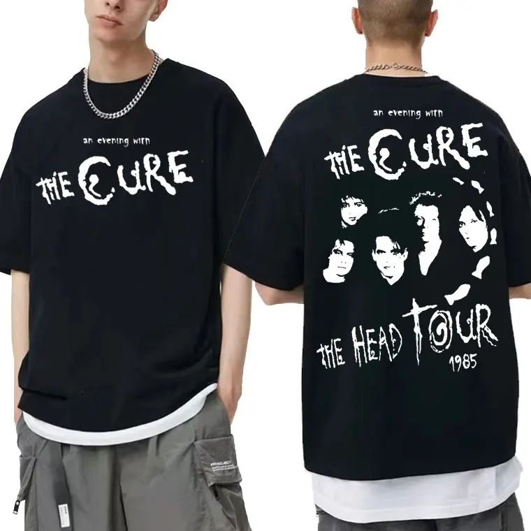 

The Cure The Head Tour Graphic Print Tshirt Man Vintage Tee Shirt Men's oversized T-shirt Men Women Crewneck Rock Brand T Shirt