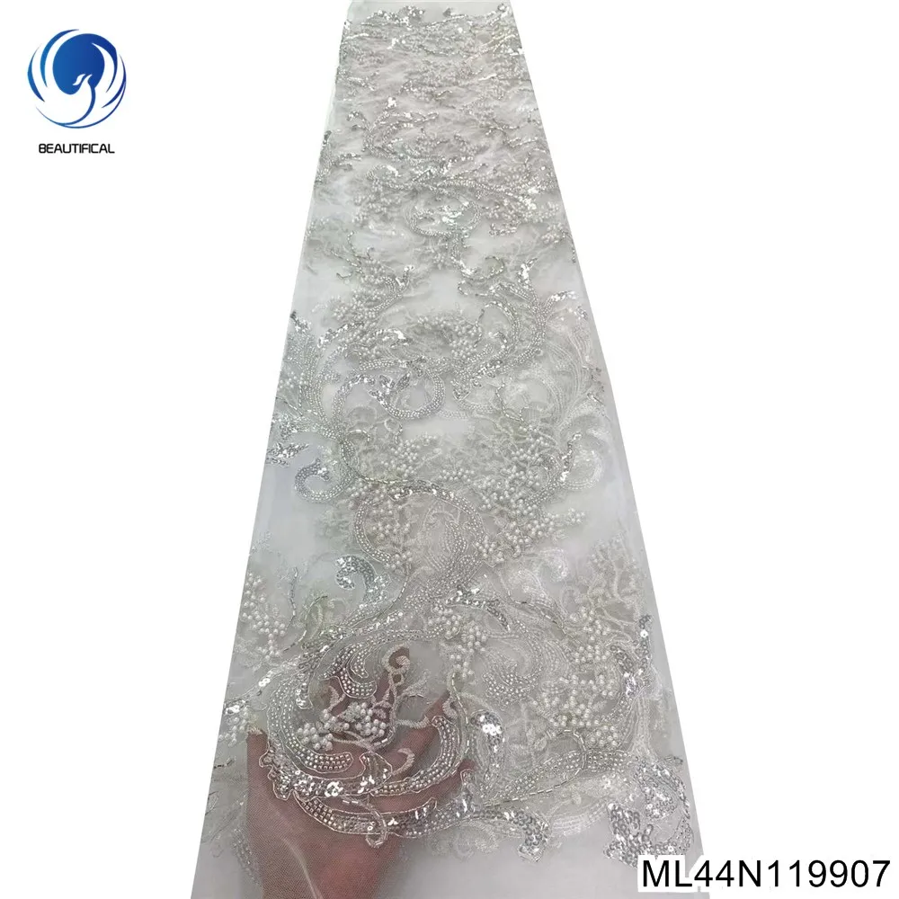 2023 French Sequins Lace Luxury Handmade Nigerian Bead Tulle Fabric Cloth Embroidered High Quality Party Dress ML44N1199
2023 French Sequins Lace Luxury Handmade Nigerian Bead Tulle Fabric Cloth Embroidered High Quality Party Dress ML44N1199
