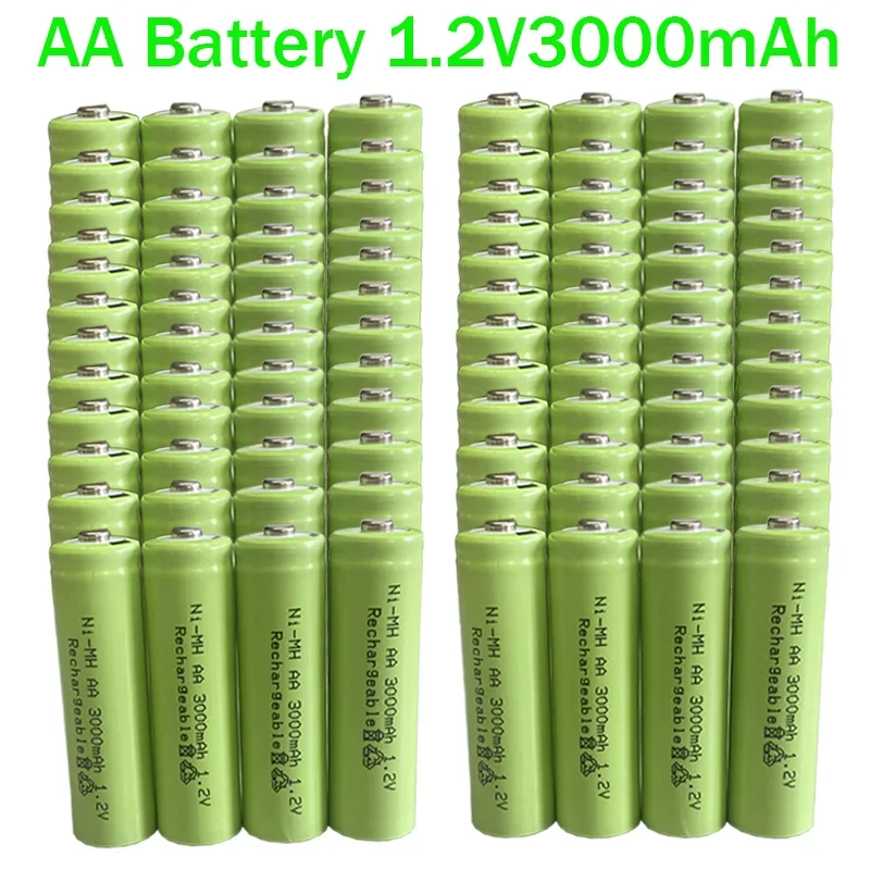 AA Battery 1~96PCS New Original 3000mAh AA 1.2V Ni-MH Rechargeable Battery for Toys Camera Microphone Remote Control Calculator 
AA Battery 1~96PCS New Original 3000mAh AA 1.2V Ni-MH Rechargeable Battery for Toys Camera Microphone Remote Control Calculator
