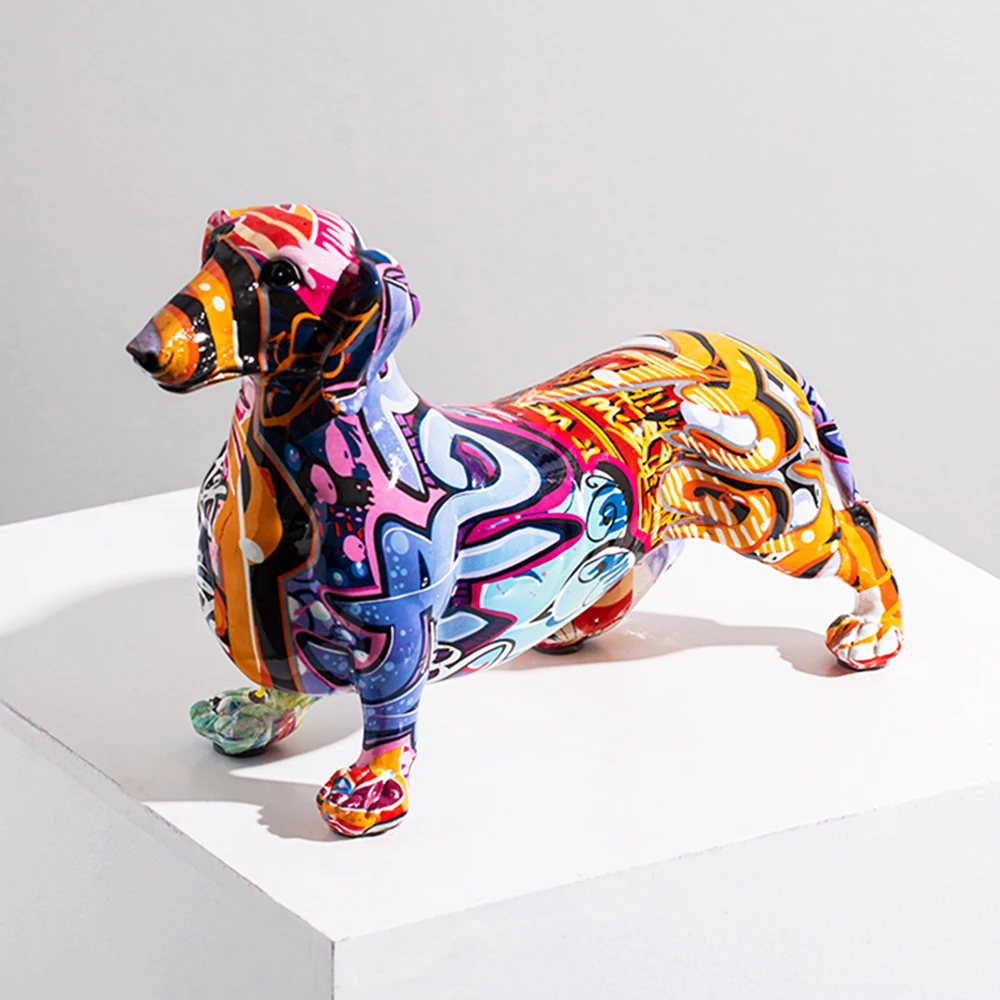 Creative Colorful Dachshund Dog Figurines Modern Graffiti Art Home Decorations Room Bookshelf TV Cabinet Decor Animal Ornament
Creative Colorful Dachshund Dog Figurines Modern Graffiti Art Home Decorations Room Bookshelf TV Cabinet Decor Animal Ornament
