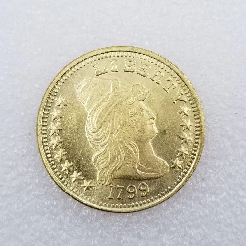 American 1799 Brass Gold-plated Commemorative Collectible Coin Gift Lucky Challenge Coin
American 1799 Brass Gold-plated Commemorative Collectible Coin Gift Lucky Challenge Coin