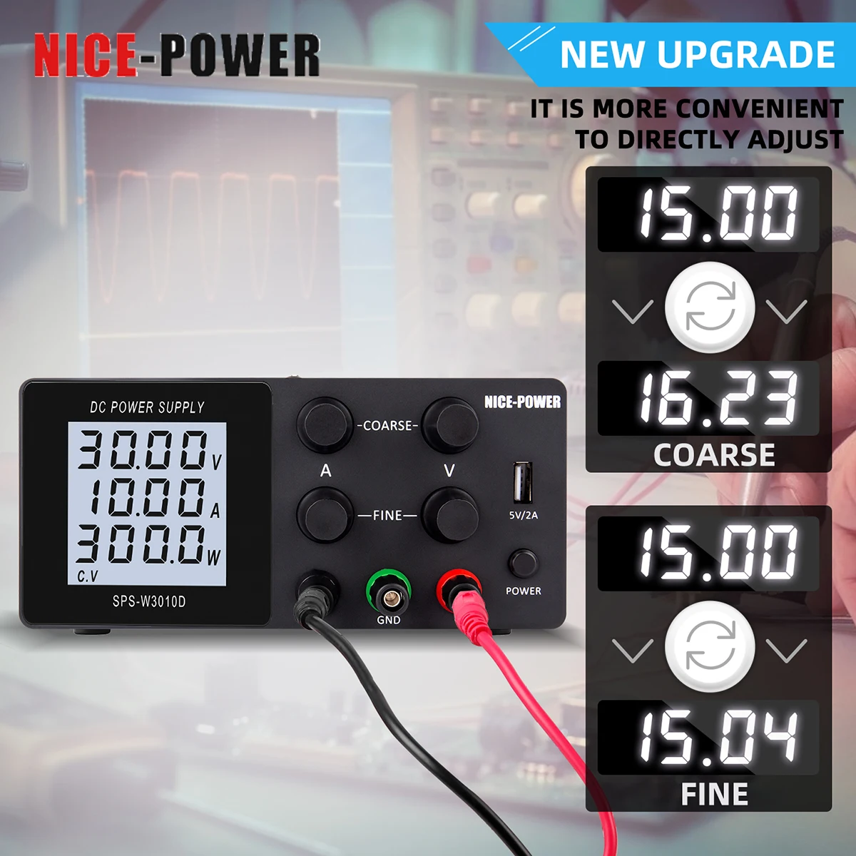 Регулируемый лабораторный источник питания NICE-POWER с ЖК-дисплеем, 30 В, 10 А постоянного тока, настольный источник питания, регулятор напряжения, стабилизатор
Регулируемый лабораторный источник питания NICE-POWER с ЖК-дисплеем, 30 В, 10 А постоянного тока, настольный источник питания, регулятор напряжения, стабилизатор