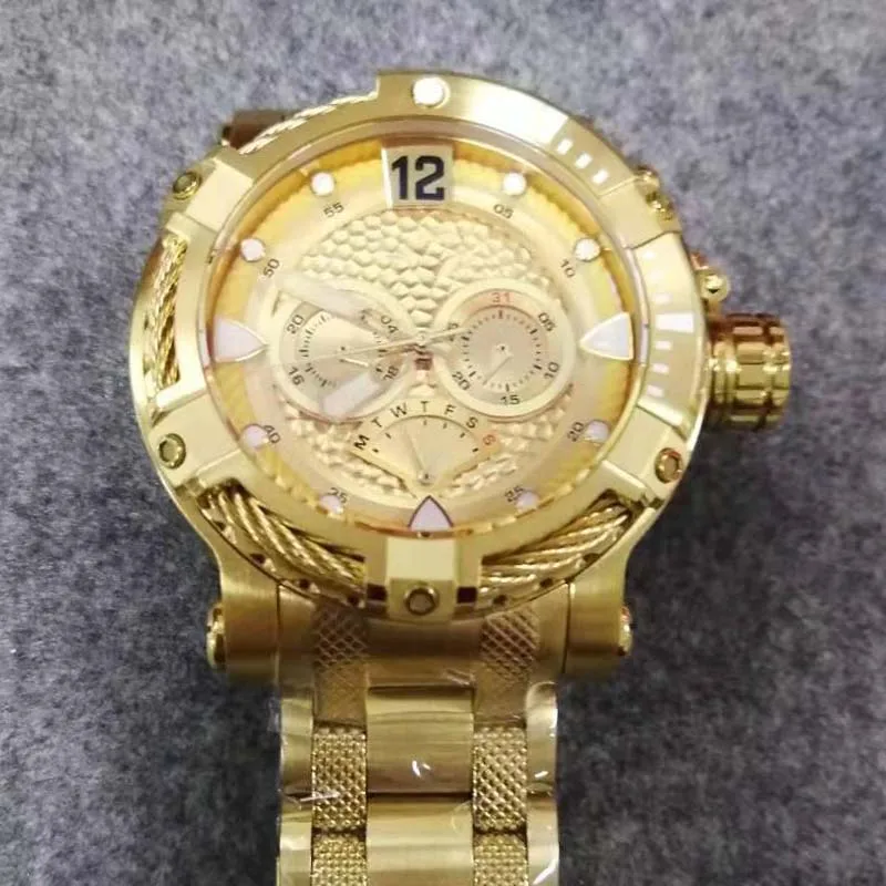 Invincible Men's Quartz Watches Top Quality Wristwatch Full Function Large Dial With Rigid Rope Golden Clock
Invincible Men's Quartz Watches Top Quality Wristwatch Full Function Large Dial With Rigid Rope Golden Clock