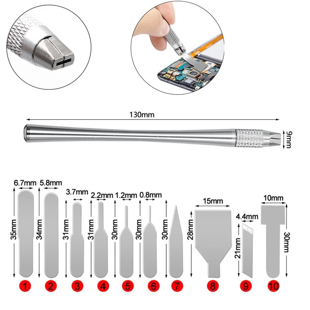 CPU Prying Cutter Knife Disassembly Blades Pry Opening Tool Metal Crowbar For Repairing Phone Computer IC Chip BGA Hand Tools
CPU Prying Cutter Knife Disassembly Blades Pry Opening Tool Metal Crowbar For Repairing Phone Computer IC Chip BGA Hand Tools