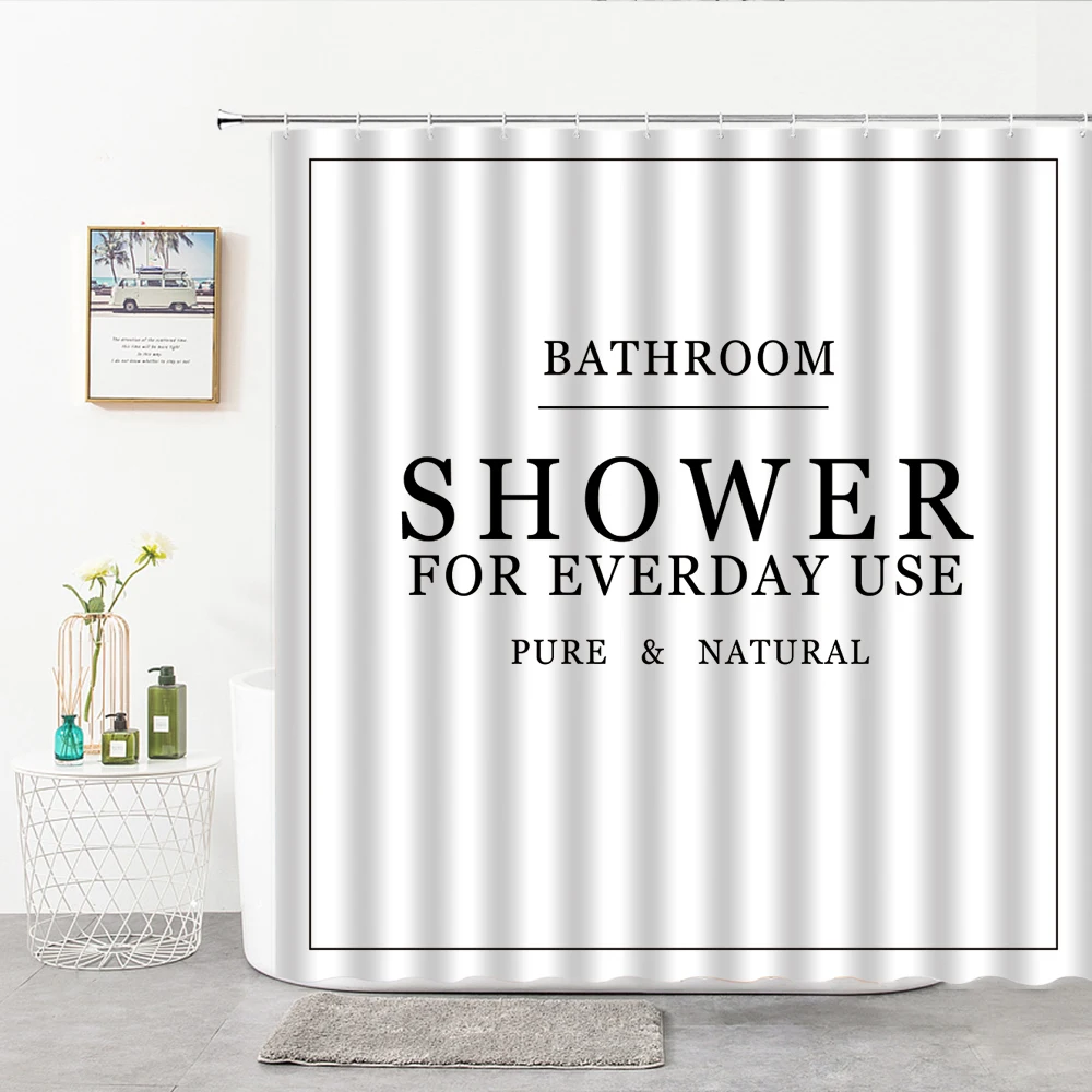 Letter Printing Black White Shower Curtains Pure Natural Art Design Bathroom Curtain Simple Nordic Home Decor Waterproof Screen
Letter Printing Black White Shower Curtains Pure Natural Art Design Bathroom Curtain Simple Nordic Home Decor Waterproof Screen