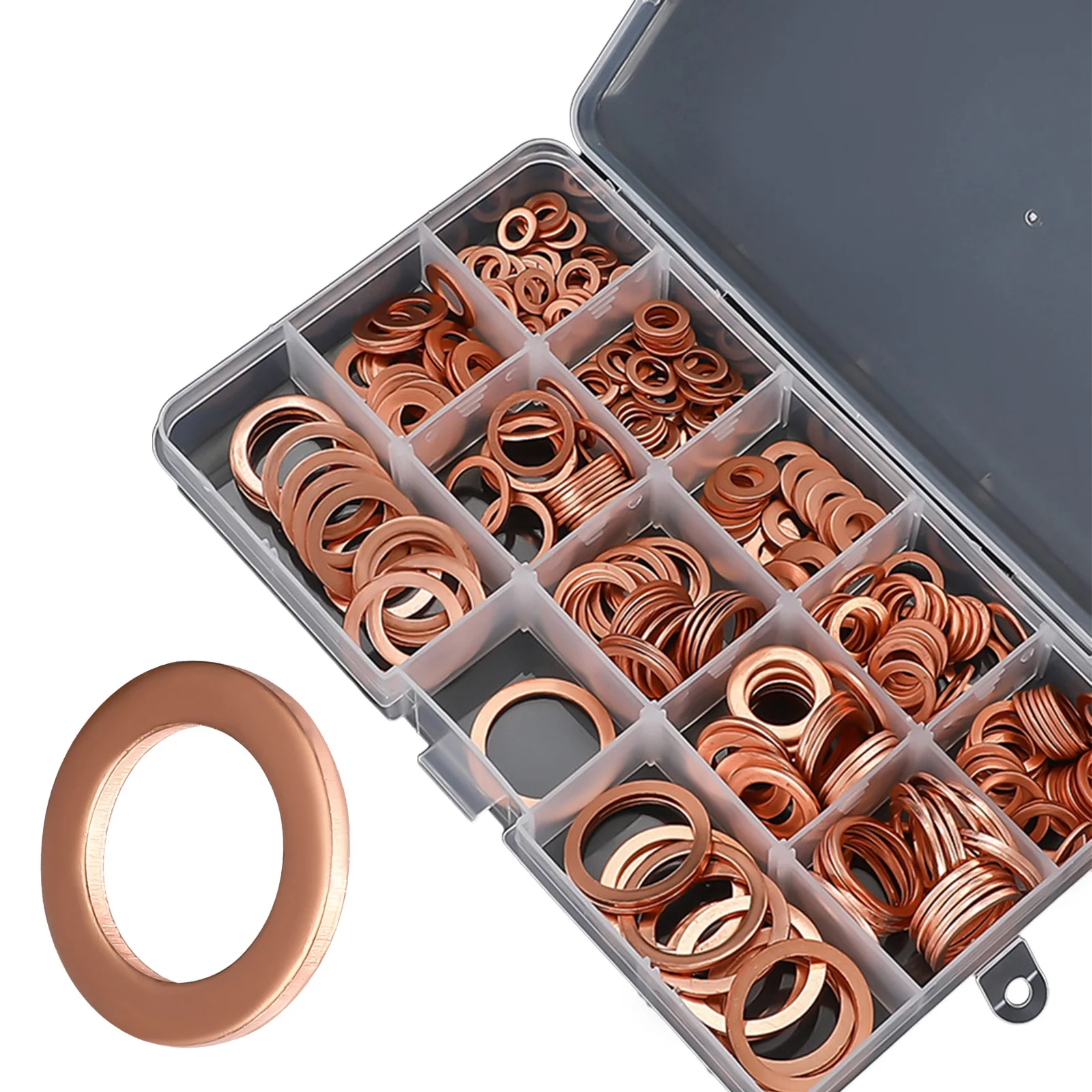 300pcs Copper Ring Assortment Gasket Drain Plug Kit 15 Size For Drain Plugs M5x9x1 M6x10x1 Hydraulic Accessories Hardware
300pcs Copper Ring Assortment Gasket Drain Plug Kit 15 Size For Drain Plugs M5x9x1 M6x10x1 Hydraulic Accessories Hardware