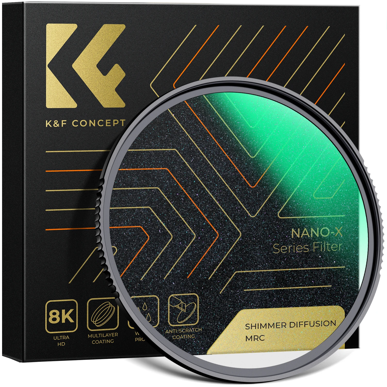 

K&F Concept Nano-X Shimmer Diffusion 1 Filter Optical Glass Glimmer Effect Filter for Camera Lens 49mm 52mm 67mm 72mm 77m 82mm