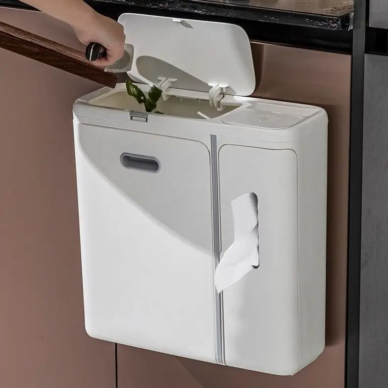 Trash Can with Lid Toilet Wall Mounted Multifunctional Kitchen Classification Household Wall Hanging Large Capacity Paper Basket
Trash Can with Lid Toilet Wall Mounted Multifunctional Kitchen Classification Household Wall Hanging Large Capacity Paper Basket