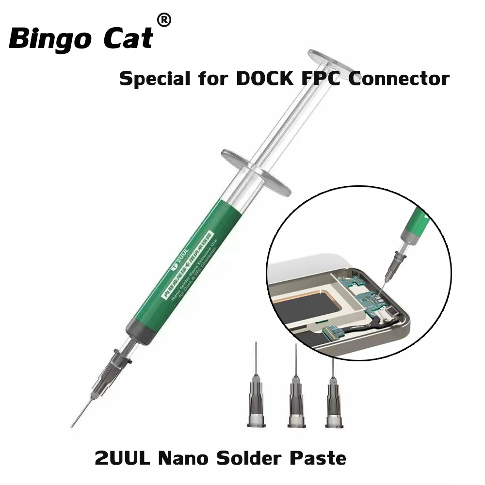 2UUL NANO Special Solder Paste Special for DOCK FPC Connector Needle Cylinder Type 183° Medium Temperature Maintenance Tin Paste
2UUL NANO Special Solder Paste Special for DOCK FPC Connector Needle Cylinder Type 183° Medium Temperature Maintenance Tin Paste