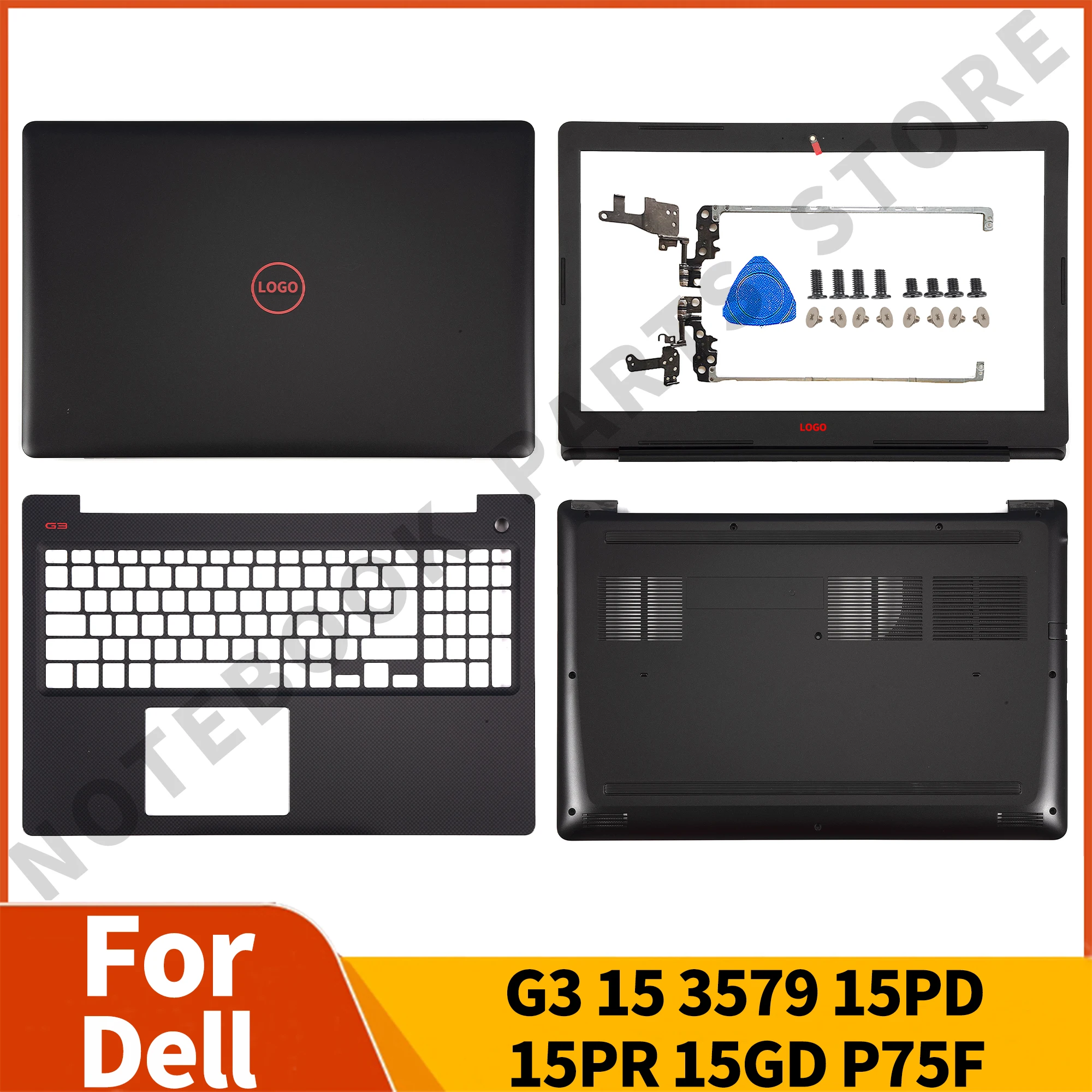 New Notebook Parts For Dell G3 15 3579 15PD 15PR 15GD P75F LCD Back Cover/Front Bezel/Palmrest/Bottom Case/Hinges Black&Red Logo
New Notebook Parts For Dell G3 15 3579 15PD 15PR 15GD P75F LCD Back Cover/Front Bezel/Palmrest/Bottom Case/Hinges Black&Red Logo