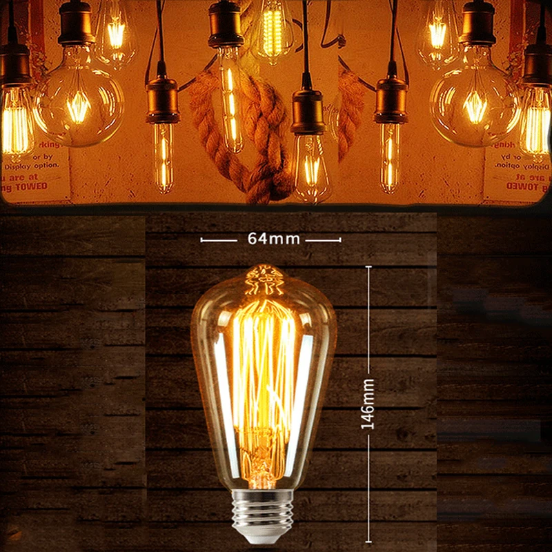 ST64 LED 40W Dimmable Gold Filament Bulb E27 Light 220V Vintage Edison Lamp Retro Gold Glass Appearance Decorative Lighting
ST64 LED 40W Dimmable Gold Filament Bulb E27 Light 220V Vintage Edison Lamp Retro Gold Glass Appearance Decorative Lighting