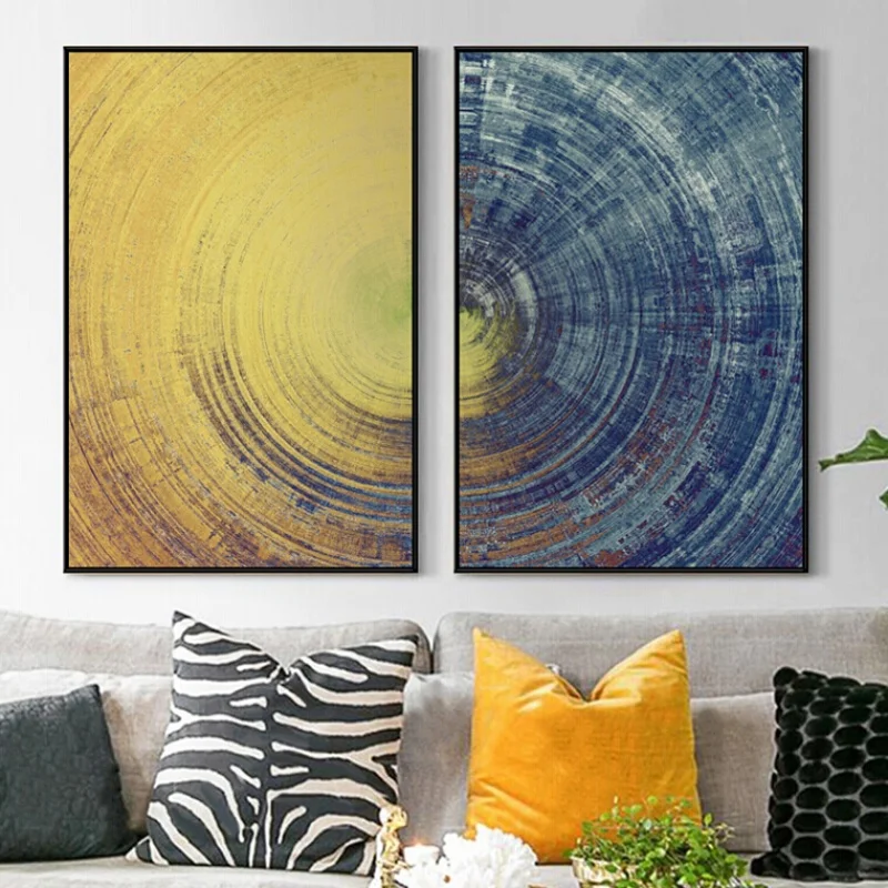 Abstract Blue Meets Yellow Circle Wall Art Canvas Paintings for Bedroom Living Room Home Decoration Poster and Prints Pictures 
Abstract Blue Meets Yellow Circle Wall Art Canvas Paintings for Bedroom Living Room Home Decoration Poster and Prints Pictures