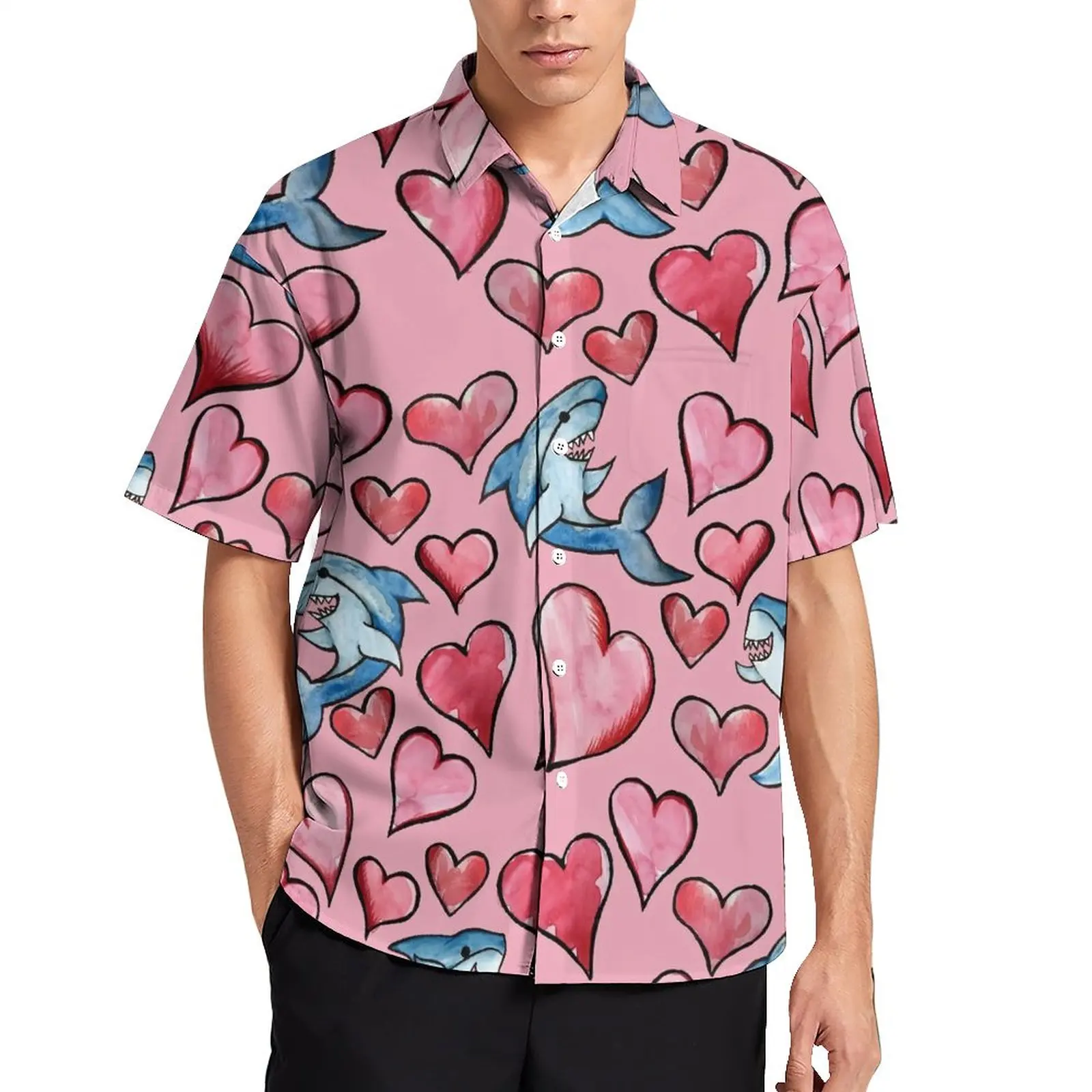 Shark Lovers Casual Shirt Cute Sharks and Hearts Vacation Loose Shirt Summer Harajuku Blouses Short-Sleeve Design Oversized Tops
Shark Lovers Casual Shirt Cute Sharks and Hearts Vacation Loose Shirt Summer Harajuku Blouses Short-Sleeve Design Oversized Tops