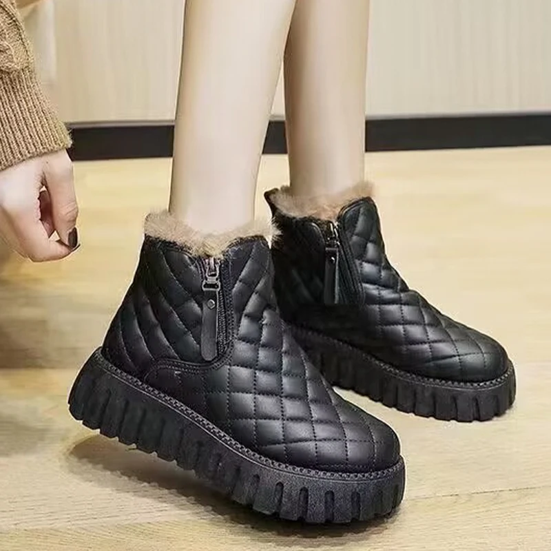 Fur Women Flats Ankle Snow Boots Platform Warm Cozy Cotton Shoes Women Winter New 2024 Short Plush Casual Boots Walking Shoes
Fur Women Flats Ankle Snow Boots Platform Warm Cozy Cotton Shoes Women Winter New 2024 Short Plush Casual Boots Walking Shoes