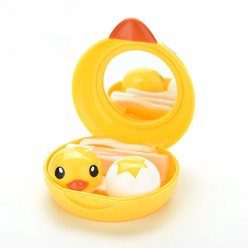Cute miniature glasses accessories, cartoon duck design contact lens case, protection box, container box 
Cute miniature glasses accessories, cartoon duck design contact lens case, protection box, container box