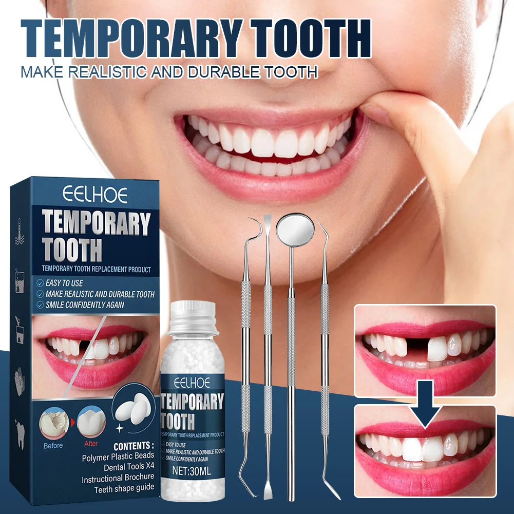 Temporary Tooth Repair Kit Moldable False Teeth For Missing Broken Teeth False Tooth Solid Glue Denture With Mouth Mirror Probe
Temporary Tooth Repair Kit Moldable False Teeth For Missing Broken Teeth False Tooth Solid Glue Denture With Mouth Mirror Probe