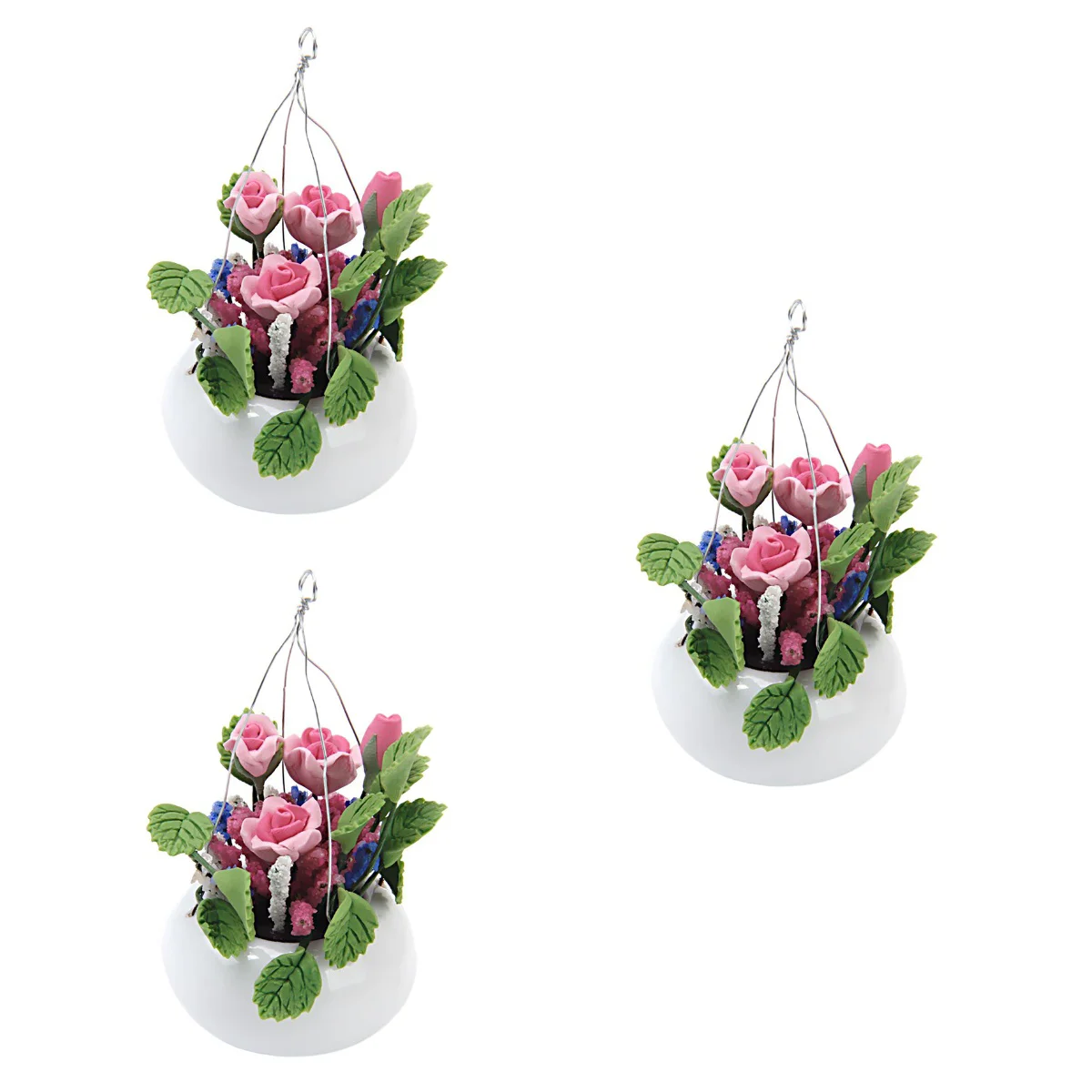 3pcs Miniature Clay Rose Flower with Ceramic Hanging Pot for 1/12 mini house Home Decoration
3pcs Miniature Clay Rose Flower with Ceramic Hanging Pot for 1/12 mini house Home Decoration