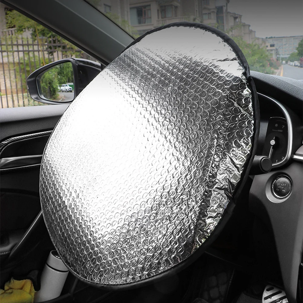 Upgraded Car Steering Wheel Sun Shade Aluminum Foil Three Thick Sun Protection Foldable Anti-uv Sunscreen Protector Silver Cover
Upgraded Car Steering Wheel Sun Shade Aluminum Foil Three Thick Sun Protection Foldable Anti-uv Sunscreen Protector Silver Cover