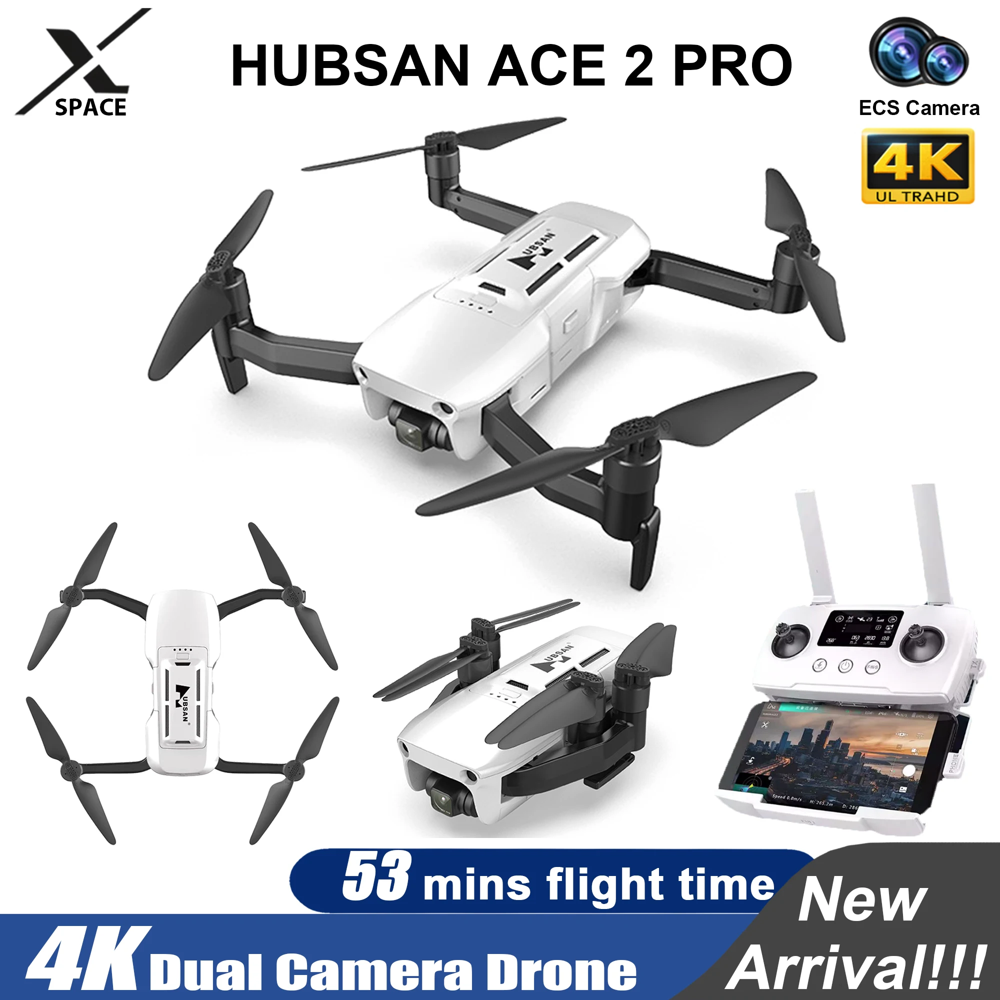 

New Drone Hubsan Ace 2 Pro 4K Professional GPS 5G Wifi 3-axis Gimbal Camera FPV 16KM RC Helicopter Professional Quadcopter