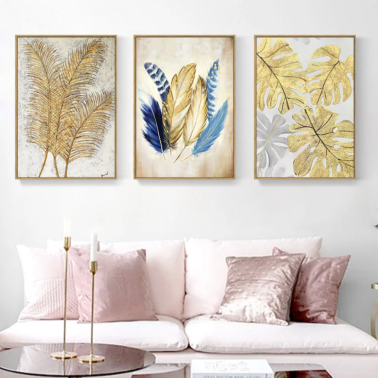 Gold Leaf Feather Decorative Painting Sofa Background Wall Frameless Painting Core Canvas Cross-border Hot Selling Decorative Pa
Gold Leaf Feather Decorative Painting Sofa Background Wall Frameless Painting Core Canvas Cross-border Hot Selling Decorative Pa
