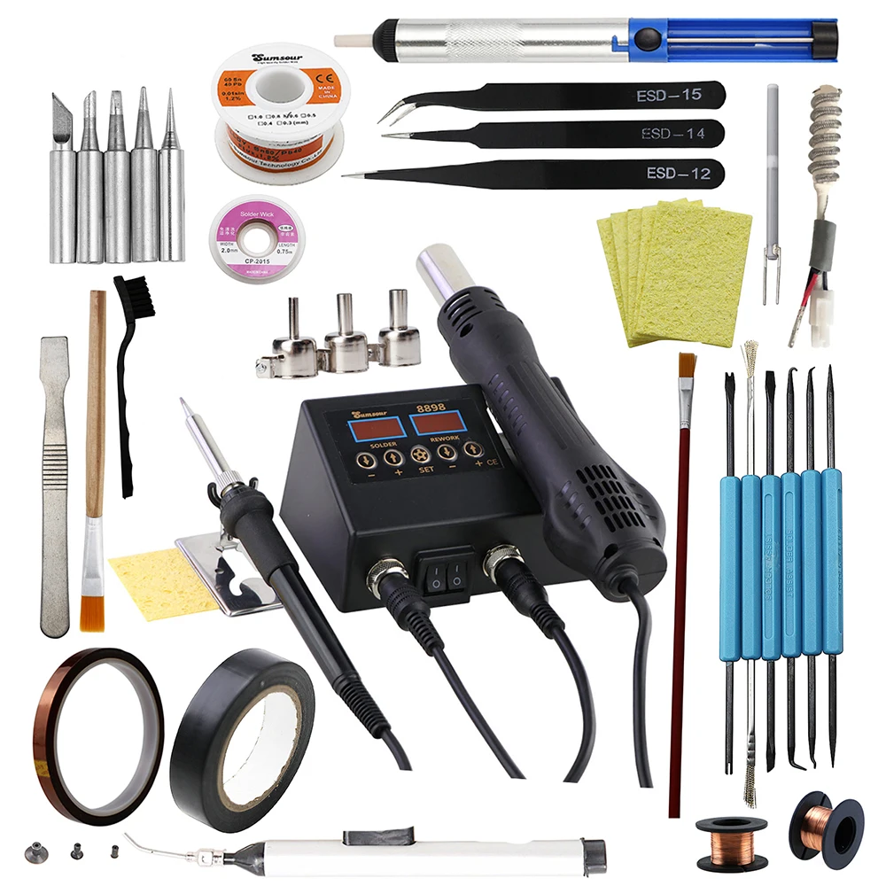 Digital Display Station Gun Soldering Soldering Station 8898 Rework 1 Hot Repair Soldering Air Tool 2 Iron In
Digital Display Station Gun Soldering Soldering Station 8898 Rework 1 Hot Repair Soldering Air Tool 2 Iron In