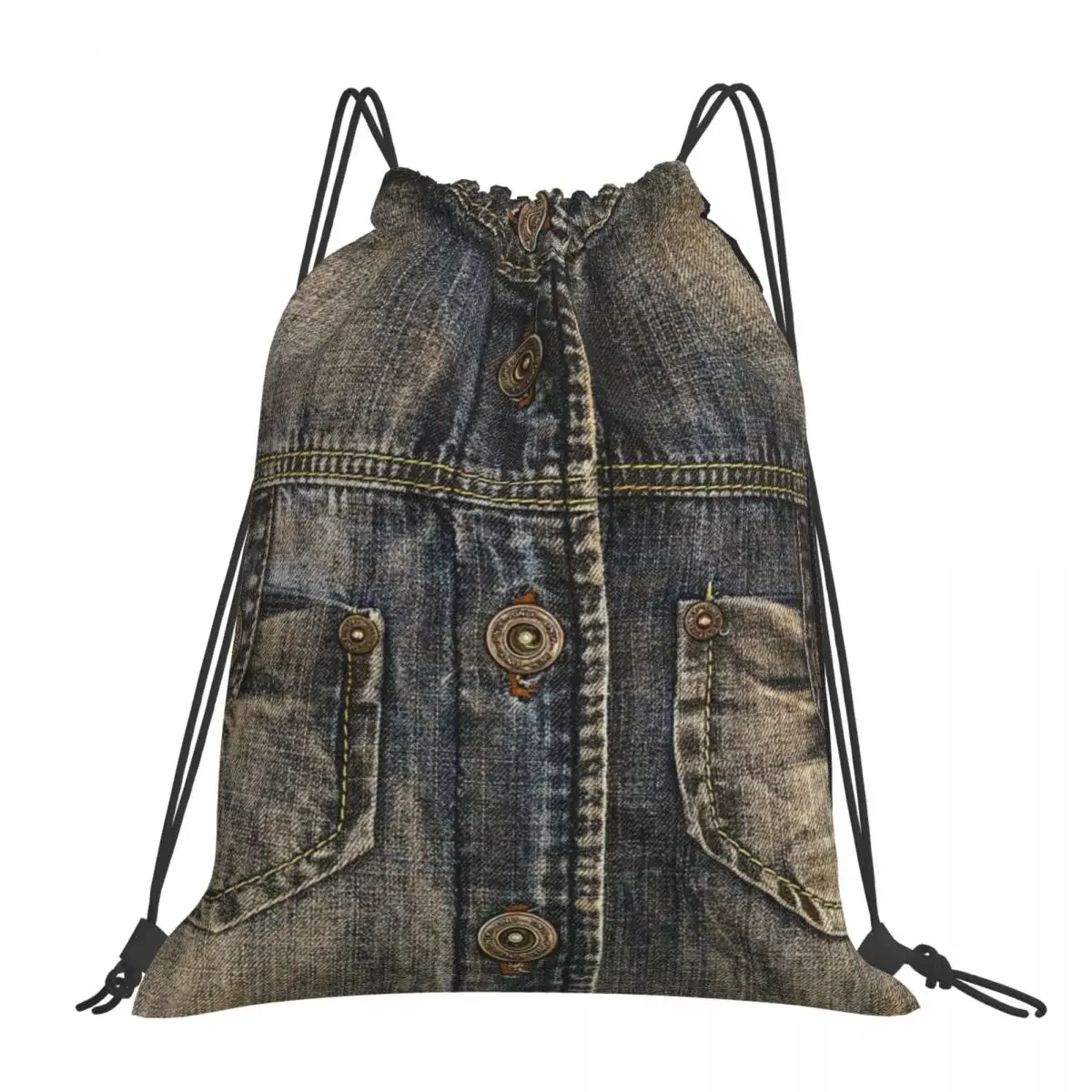 Джинсовые рюкзаки с двумя карманами I Love Bluejeans сумки на шнурке карманная