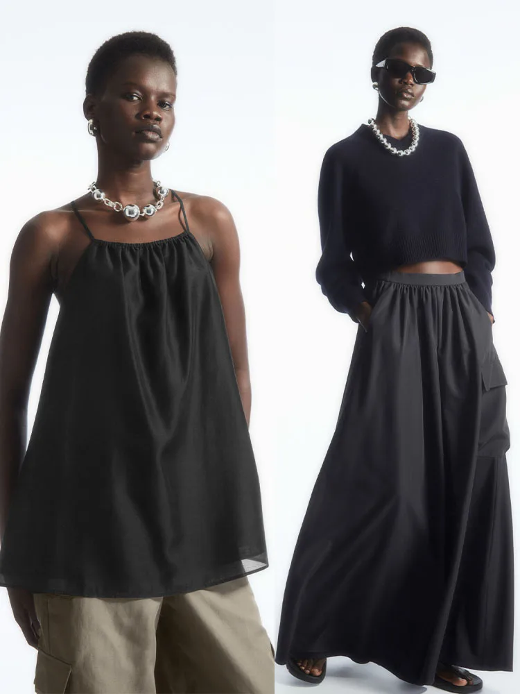 CS Suit 2023 summer comfortable new racer-back thin suspender pleated top + elastic waist pleated tooling skirt women's clothing
CS Suit 2023 summer comfortable new racer-back thin suspender pleated top + elastic waist pleated tooling skirt women's clothing