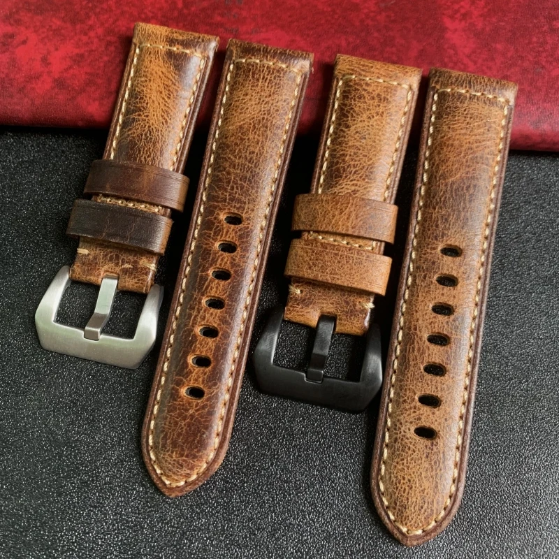 24mm Brown Retro Explosive Pattern Italy Genuine Leather watch band Strap For PAM PAM111 PAM441 Panerai 44mm Dial Bracelet
24mm Brown Retro Explosive Pattern Italy Genuine Leather watch band Strap For PAM PAM111 PAM441 Panerai 44mm Dial Bracelet