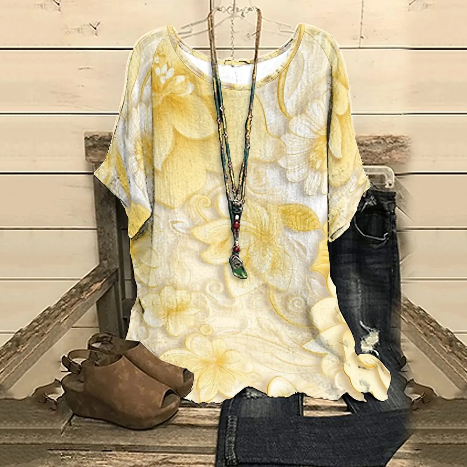 Summer Women's Half Sleeve T-Shirt NewDamascus Pattern Lace Flower Print Top Tee
Summer Women's Half Sleeve T-Shirt NewDamascus Pattern Lace Flower Print Top Tee