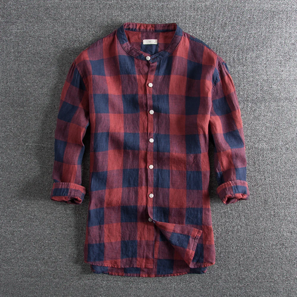2023 New Men's Autumn Europe And America Style Linen Cotton Collar Half Sleeve Slim Fit Plaid Male Casual Classical Shirt Cloth
2023 New Men's Autumn Europe And America Style Linen Cotton Collar Half Sleeve Slim Fit Plaid Male Casual Classical Shirt Cloth