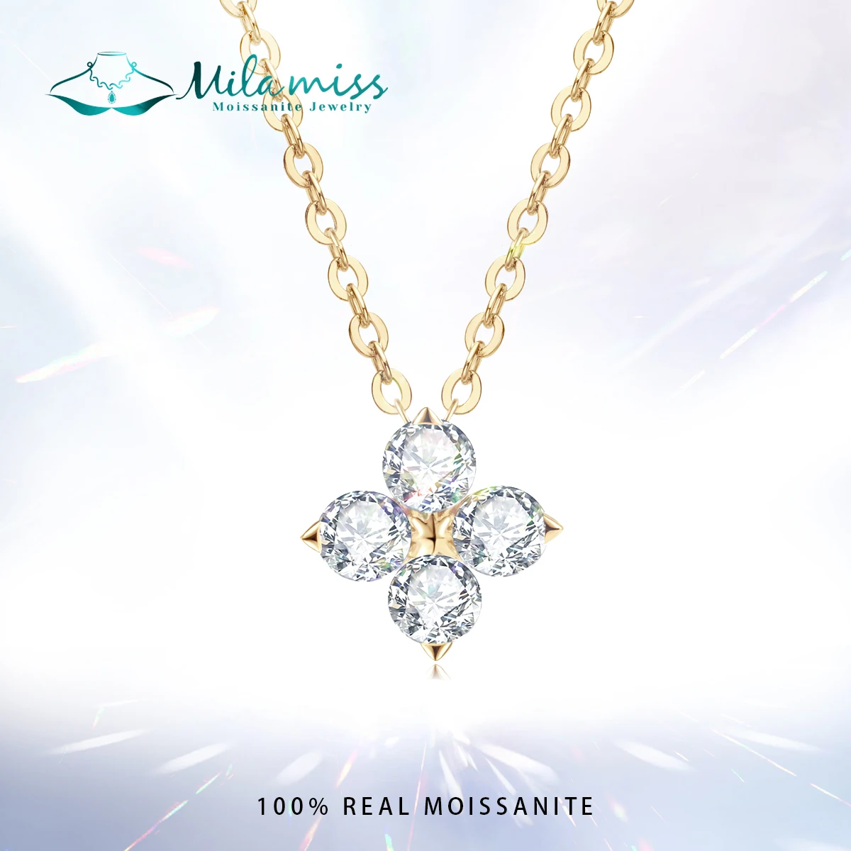 MILAMISS 925 Silver 4 Stones Trendy Moissanite Necklace VVS1 Diamond Pendant Plate 18K Gold Jewelry For Women Wedding Gift
MILAMISS 925 Silver 4 Stones Trendy Moissanite Necklace VVS1 Diamond Pendant Plate 18K Gold Jewelry For Women Wedding Gift