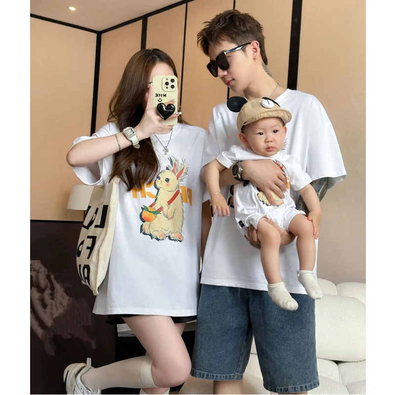 

Parent-child T Shirt Matching Family Dad Mom Baby Cotton Tee Shirts Top Like Mother Like Daughter Clothes Father Son T-shirt