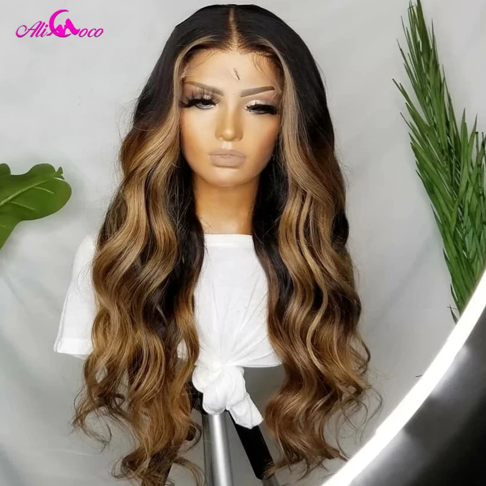 Highlight Brown Transparent Lace Frontal Human Hair Wigs For Black Women 13x4 Body Wave Lace Front Wig 180 Density Ali coco
Highlight Brown Transparent Lace Frontal Human Hair Wigs For Black Women 13x4 Body Wave Lace Front Wig 180 Density Ali coco