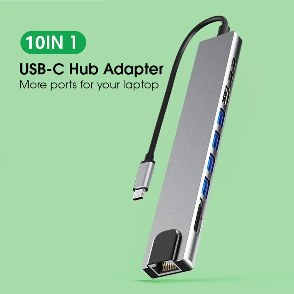 10 в 1 Usb C хаб адаптер с Ethernet Hdmi-совместимый 4k 100 Вт 4 порта Usb-a Usb-c дата-порты Sd tf для Macbook Air pro
10 в 1 Usb C хаб адаптер с Ethernet Hdmi-совместимый 4k 100 Вт 4 порта Usb-a Usb-c дата-порты Sd tf для Macbook Air pro